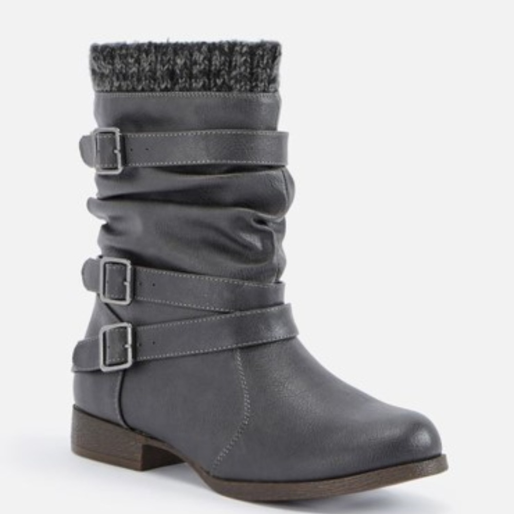Brand New Winter Sweater Cuff Black Flat Boot